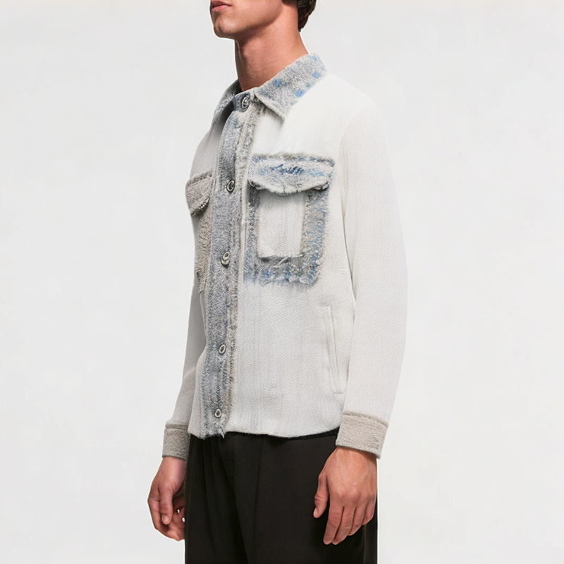 Men's Patchwork Woven Jacket for Spring and Autumn