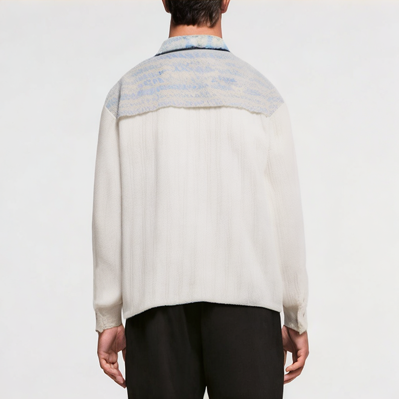 Men's Patchwork Woven Jacket for Spring and Autumn
