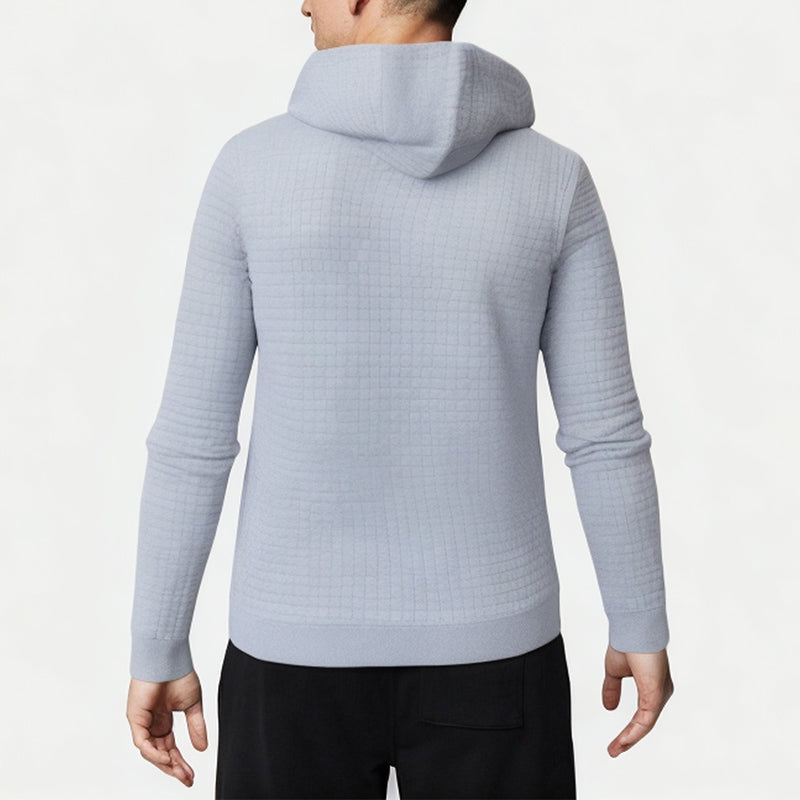 Men's Waffle Solid Color Hooded Sweatshirt