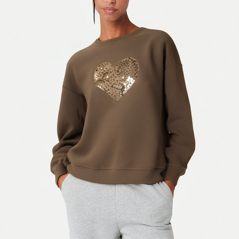 Spring Age-Reducing Round Neck Women's Sweatshirt