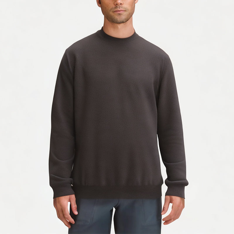 Men's Solid Color Warm Round Neck Sweatshirt