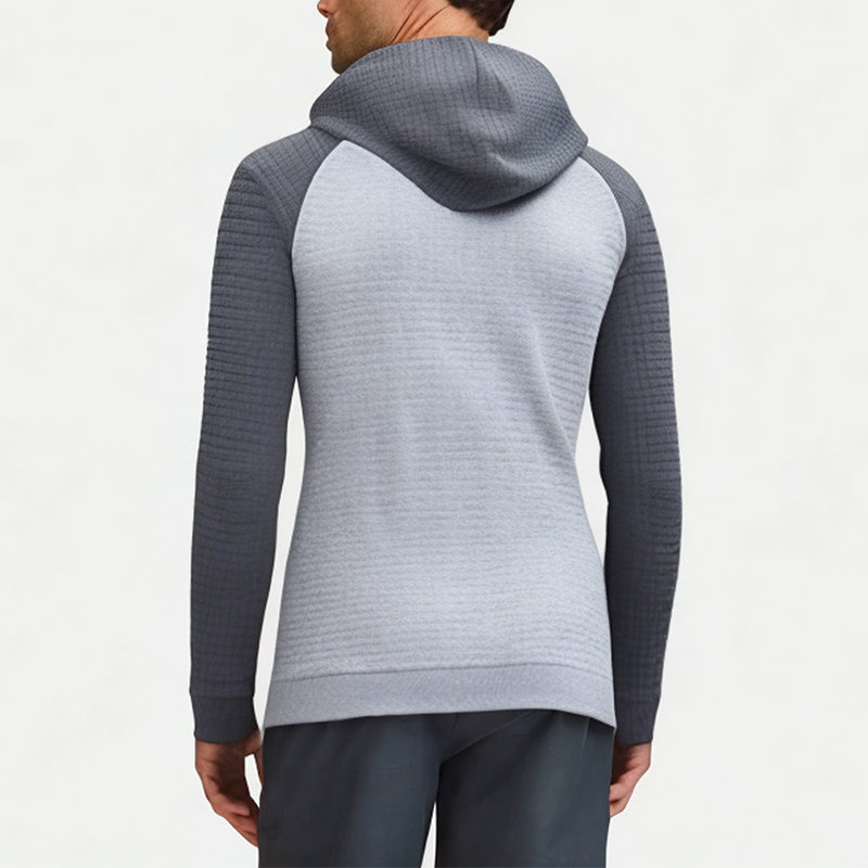 Men's Plaid Jacquard Hooded Sweatshirt