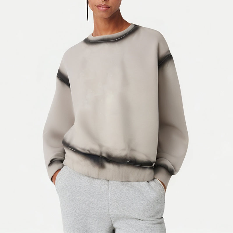 Spray-Dyed Long-Sleeved Women's Sweatshirt