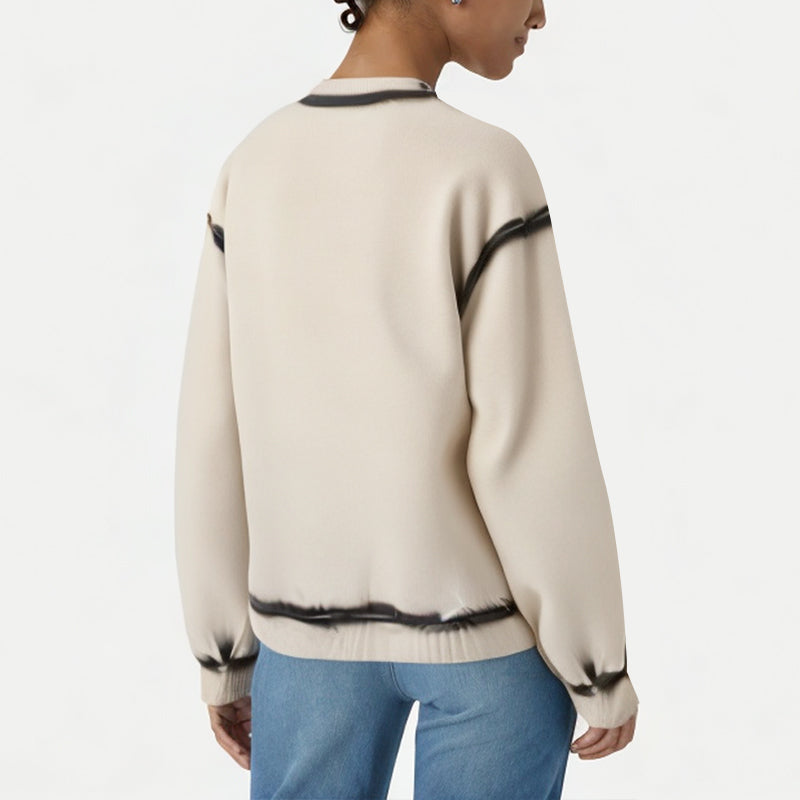 Spray-Dyed Long-Sleeved Women's Sweatshirt