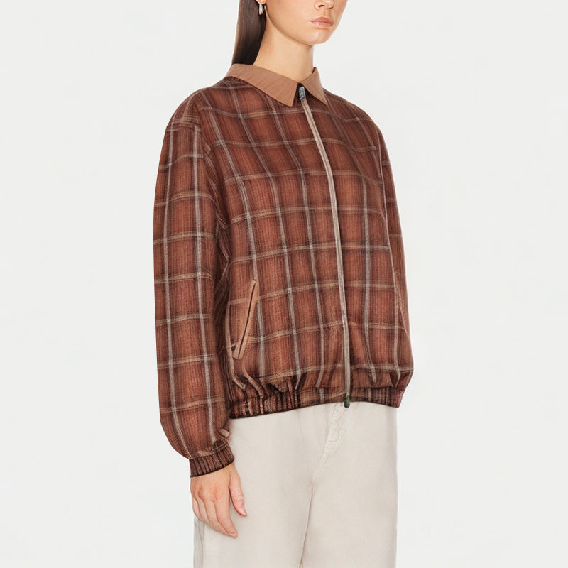 Plaid reversible women's jacket