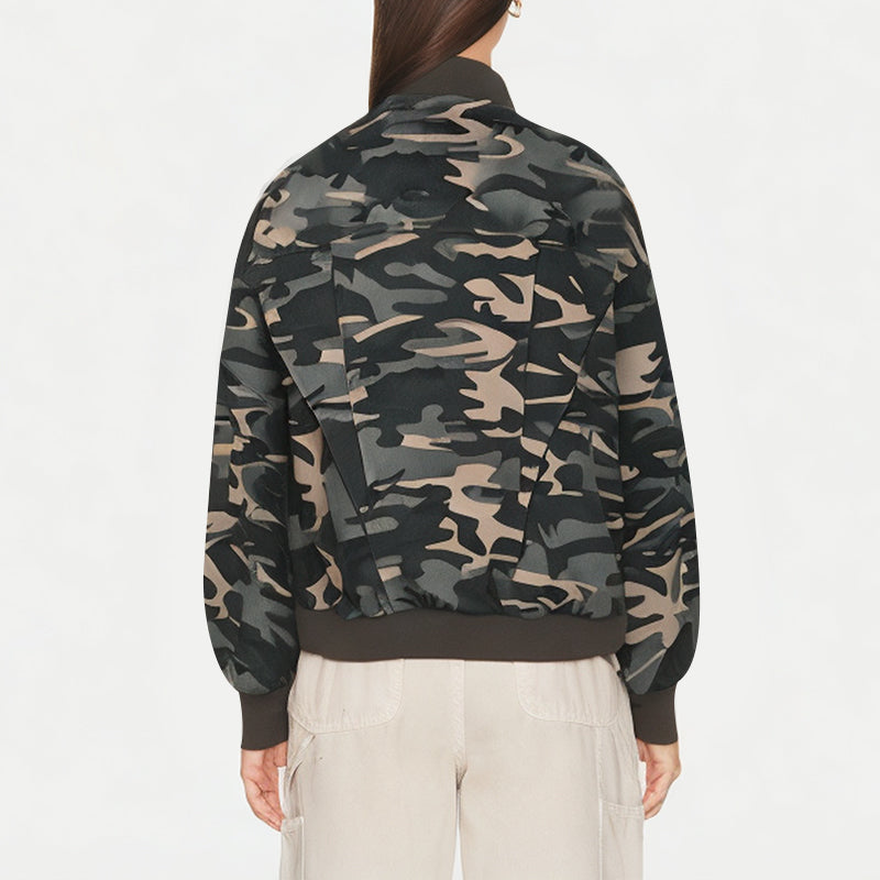 Comfortable Camouflage Women's Bomber Jacket