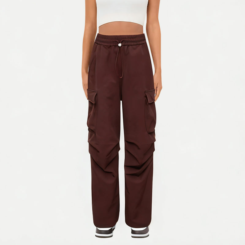 Women's Red Wide-Leg Work Pants