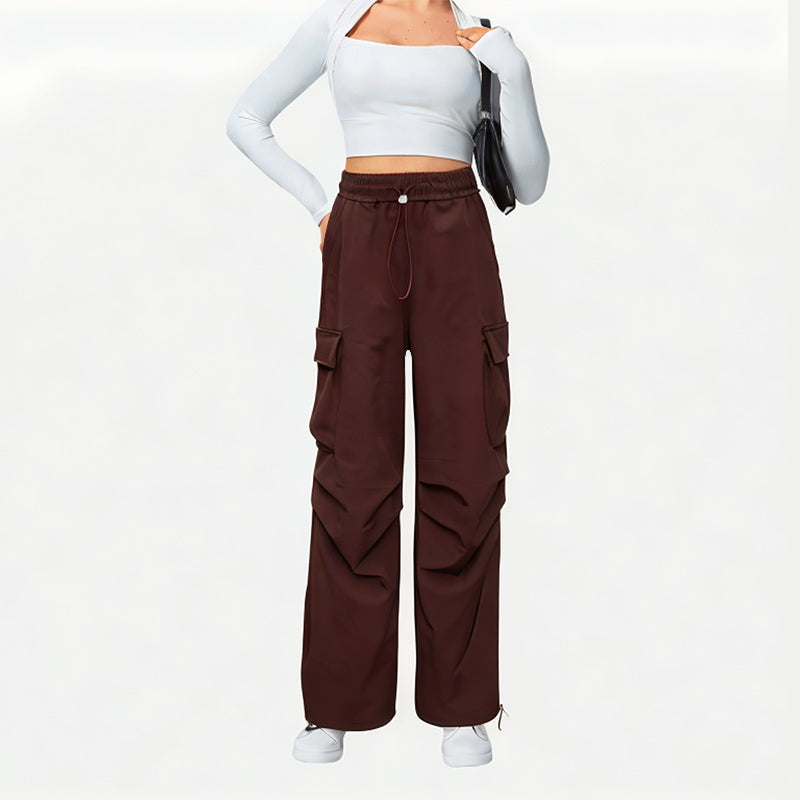 Women's Red Wide-Leg Work Pants