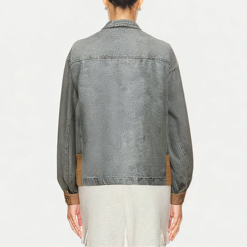 Retro Ripped Washed Women's Denim Jacket