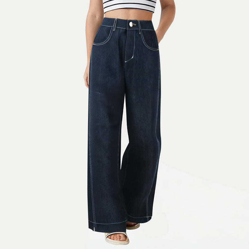 Women's Washed Wide-Leg Jeans