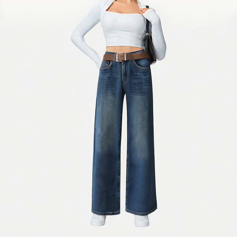 High-End Jeans Wide-Leg Pants