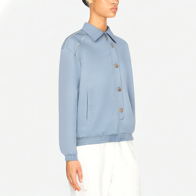 Spring and Autumn Lazy Lapel Baseball Jacket