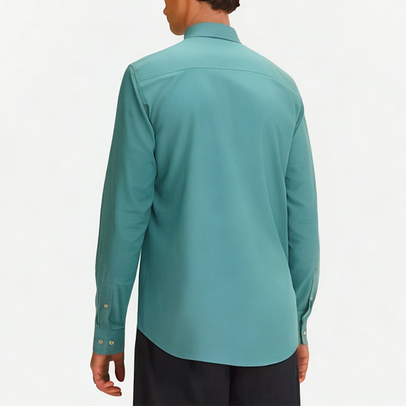Men's Green Plaid Long Sleeve Shirt