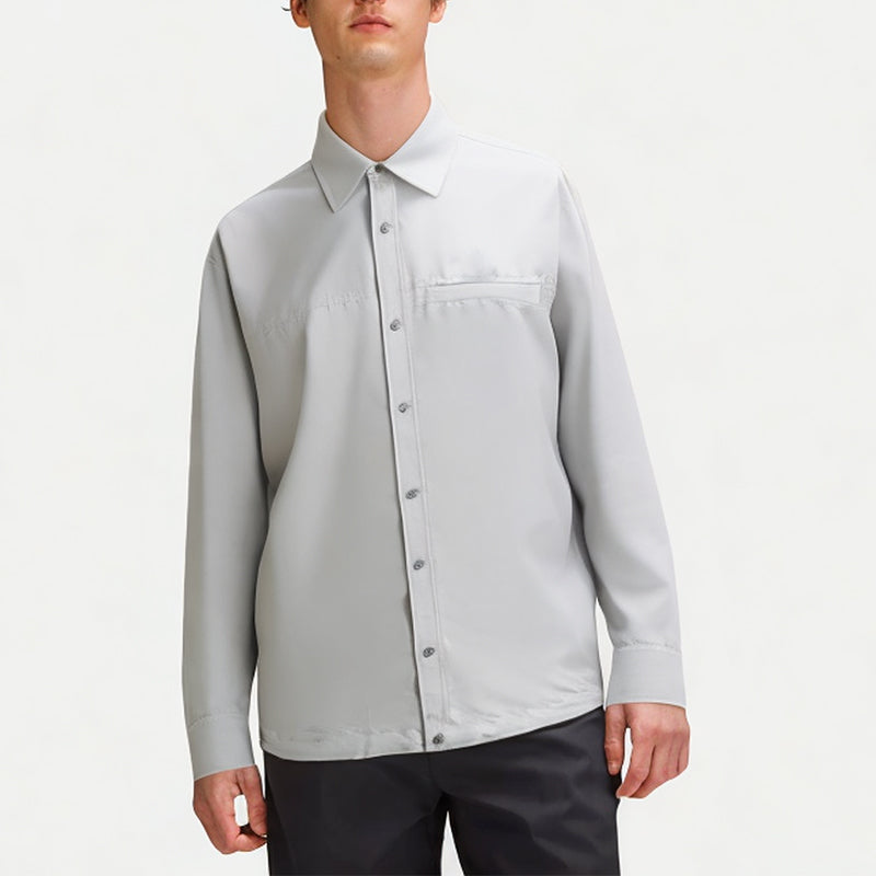 Men's Vertical Striped Long-Sleeved Shirt