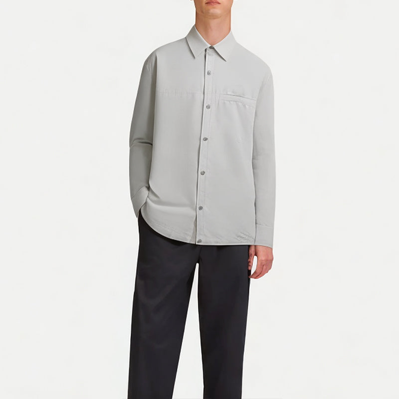 Men's Vertical Striped Long-Sleeved Shirt