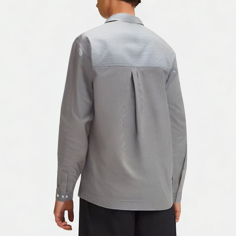 Men's Breathable Striped Long-Sleeved Shirt
