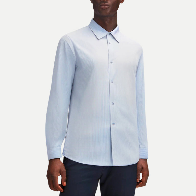 Men's Heart Embroidered Striped Shirt