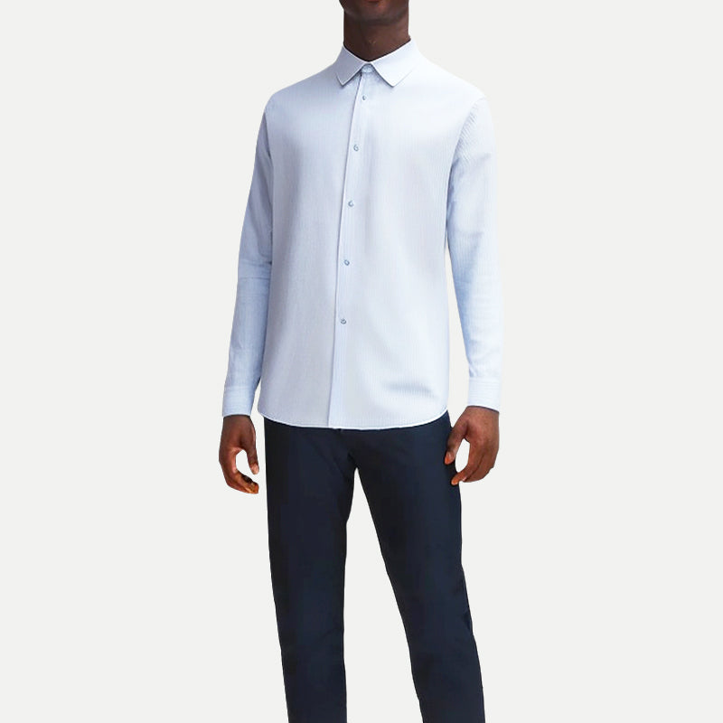 Men's Heart Embroidered Striped Shirt