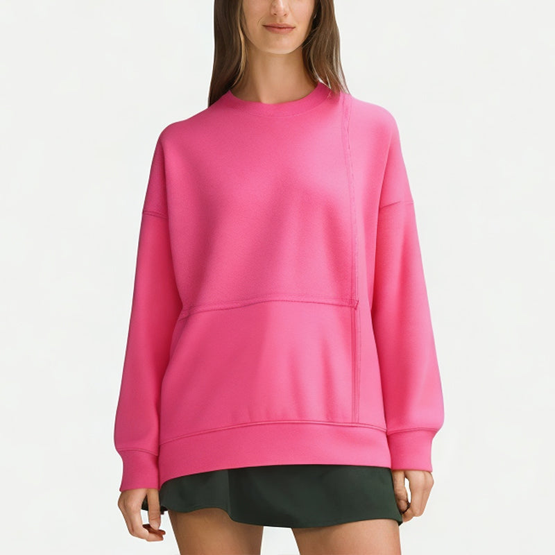 Women's Early Autumn Spliced Round Neck Sweatshirt
